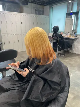 ミディアム カラー ハイトーン 横浜💞ミオのヘアスタイル