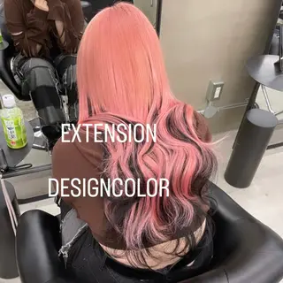 ロング カラー エクステ🩵ブリーチ 韓国ヘア🩵KAEのヘアスタイル