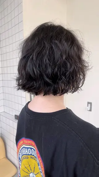 ショート パーマ ボブパーマ/パーマ ウルフパーマのヘアスタイル