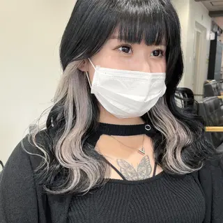 カラー 切りっぱなしボブイヤ リングカラー清水隆央のヘアスタイル