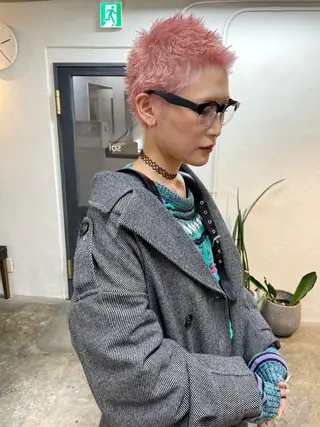 ショート カラー ヘアアレンジ 丸山渉/パーマ エフェクトブリーチのヘアスタイル