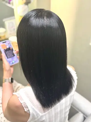 セミロング 巻ける美髪矯正/ 韓国ヘア/yutaのヘアスタイル