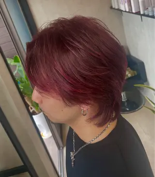 ミディアム カラー メンズ 大島 渓翔のヘアスタイル