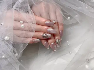 ネイル I-nailロング /ワンホン/キラキラのネイルデザイン