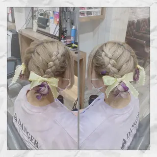 セミロング ヘアアレンジ ヘアセット/着付け 𓇼 松本 夏美𓇼のヘアスタイル