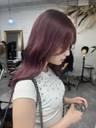 ミディアム カラー ハイトーン/ダブル カラー/akihoのヘアスタイル