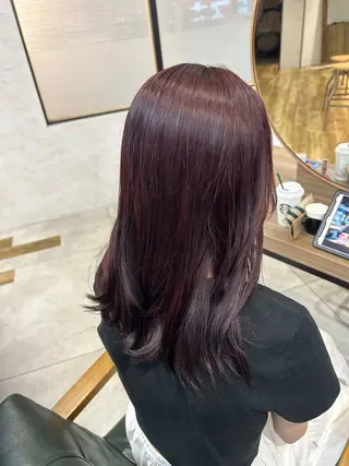 ミディアム カラー ハイトーン/赤みなし 透明感/ririkaのヘアスタイル