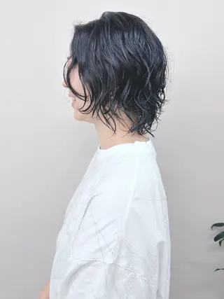 ショート パーマ 小顔ボブ/お悩み解決 /ボブパーマ/とういのヘアスタイル