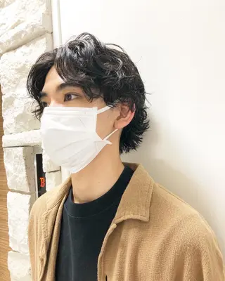 パーマ ヘアアレンジ メンズ ainico+所属・メンズ特化✂️栗原 侑也のヘアスタイル