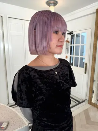 カラー ブリーチカラー🎀 韓国風/寺門美優のヘアスタイル