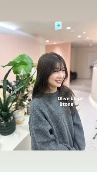 カラー leto 浦和所属・ブリーチなしW🎀 グレージュ🩶ヒナのヘアスタイル