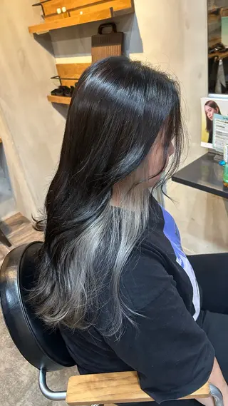 ロング lafith hair Glanz 桂所属・かじももな｜縮毛矯正 ｜透明感カラーのヘアスタイル