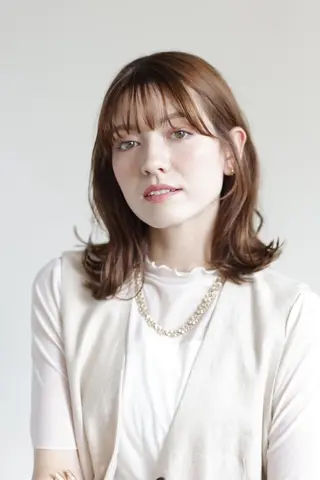 セミロング カラー パーマ ヘアアレンジ ハートボックス　四ツ谷所属・Heart box 仲嶺　瑠輝のヘアスタイル