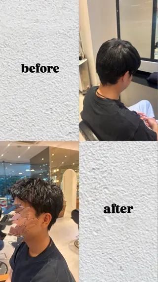 パーマ メンズ メンズ特化/ 透明感カラー/りなのヘアスタイル