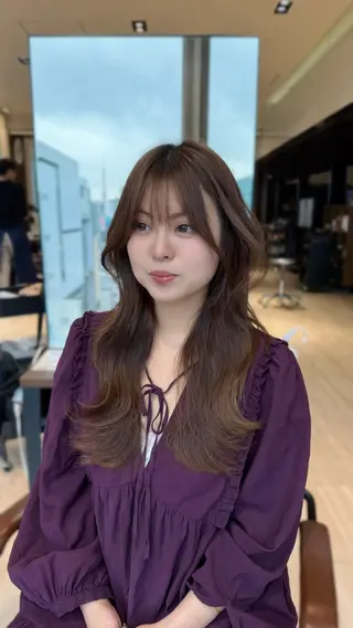 セミロング カラー ヘアアレンジ 顔周り&ミディアム 特化/池袋/kokiのヘアスタイル