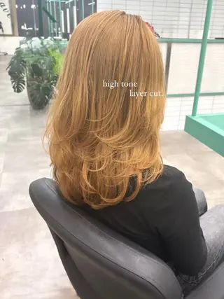 セミロング Ⓜ︎iyu🌊/海外 風ハイライト特化のヘアスタイル