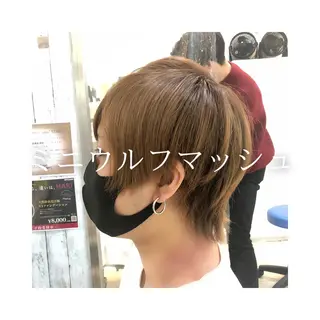 ショート メンズ 髪質改善× ハイライト溝江のヘアスタイル
