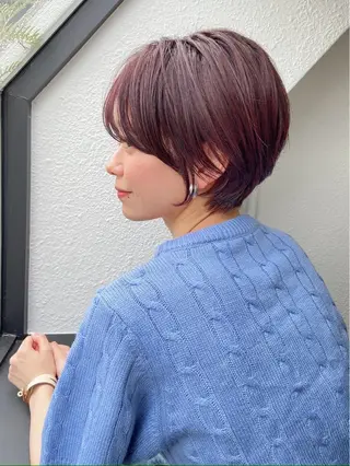 ショート カラー うる艶カラー× ハイトーン/miuのヘアスタイル