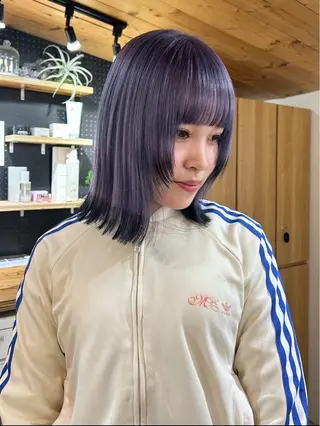ミディアム カラー 韓国/ハイトーン/ ボブ🎀MIKU🎀のヘアスタイル