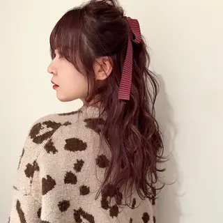 ロング カラー ヘアアレンジ 🎀taro ブリーチなしカラーのヘアスタイル