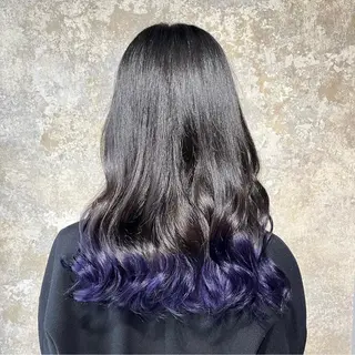 セミロング カラー 編み込みエクステ/ ハイトーン りょすけのヘアスタイル