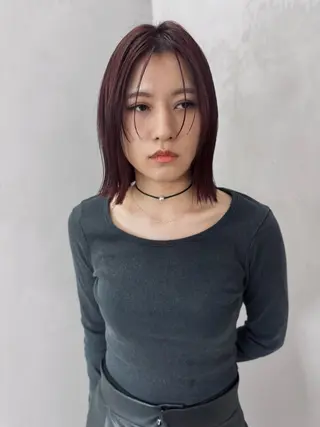 ミディアム album銀座店所属・似合わせパーマ 癖毛カットのヘアスタイル