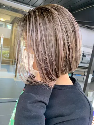 ミディアム パーマ カラー ヘアアレンジ ITbyALBUM 中野店のヘアスタイル