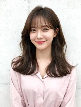 セミロング カラー 韓国レイヤーカット 🫧大阪梅田レイヤーのヘアスタイル