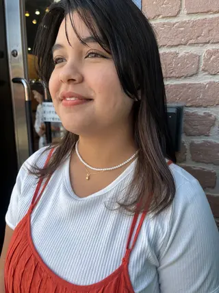 セミロング カラー パーマ ヘアアレンジ メンズ キッズ ネイル マツエク・マツパ アイブロウ times salon名駅所属・久木原 ゆりのヘアスタイル