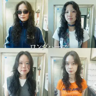 ロング パーマ コテ巻き風パーマ レイヤーカット ぱるのヘアスタイル