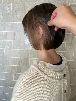ショート ブリーチ毛矯正.髪質 改善.髪にドラマをのヘアスタイル