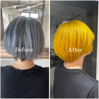 ショート カラー ムラ修正/ ハイトーン💖Riaのヘアスタイル