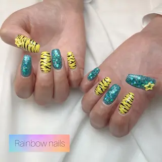 ネイル Rainbow nailsくろちゃんのネイルデザイン