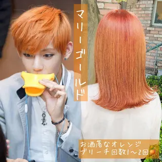 ミディアム カラー ヘアアレンジ 韓国レイヤーカット/ 儚げカラーチナツのヘアスタイル