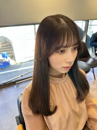 セミロング カラー 韓国風/オシャレ /縮毛矯正/滝口琴未のヘアスタイル