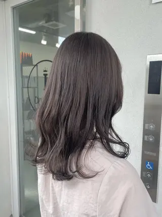 セミロング カラー メンズモテパーマ💙 fuwaのヘアスタイル