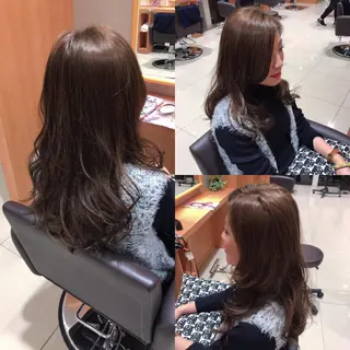 セミロング ロング カラー パーマ レイヤーカット匠 イソザキノリユキのヘアスタイル