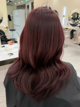 カラー aku💞韓国風🩷 ピンクカラー🎀🩷のヘアスタイル