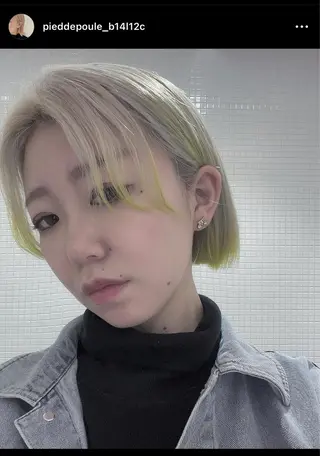 ショート カラー PiED DE POULE POCHE所属・酒井 陽南乃のヘアスタイル