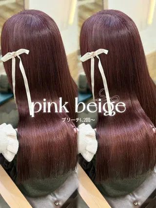 ロング カラー 🩰ピンクベージュ 💞midori💞のヘアスタイル