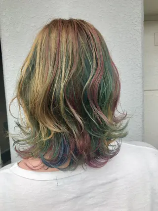 ミディアム カラー レイヤーカット匠 イソザキノリユキのヘアスタイル