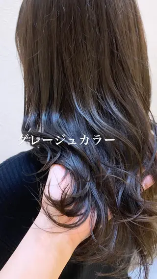 セミロング カラー 似合わせカラー/艶 髪質改善/ヨシザキのヘアスタイル