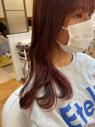 ミディアム カラー ヘアアレンジ 韓国ヘア sasugaのヘアスタイル