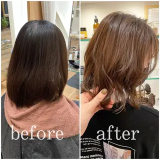 ミディアム カラー 🍊mai🍊 似合わせスタイル🌿のヘアスタイル