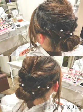 セミロング カラー ヘアアレンジ 【天満1艶髪】潤艶/ 髪質改善🌹釣本竜哉のヘアスタイル