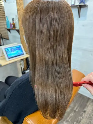 ミディアム カラー ブリーチ毛対応酸性 ストレート🌈サキのヘアスタイル