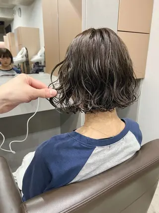 ショート パーマ ボブパーマコテ巻き風 パーマNo1深江秀平のヘアスタイル
