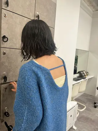 ミディアム カラー パーマ 門崎未依/レイヤー/ メンズカット🪿🌼のヘアスタイル