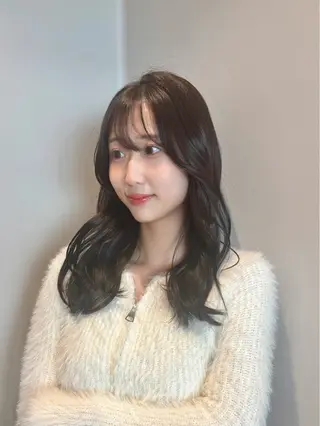 セミロング カラー 髪質改善カラー ブラウン🤎YUMEのヘアスタイル