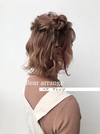 ミディアム ヘアアレンジ 店長/mao/ 前髪/顔周りカットのヘアスタイル